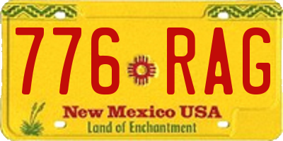 NM license plate 776RAG