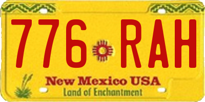 NM license plate 776RAH