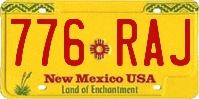 NM license plate 776RAJ