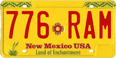 NM license plate 776RAM