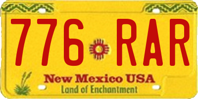 NM license plate 776RAR