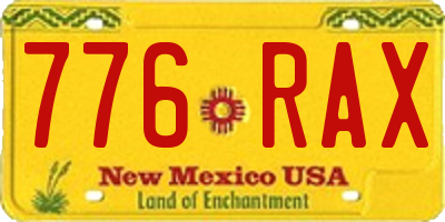 NM license plate 776RAX
