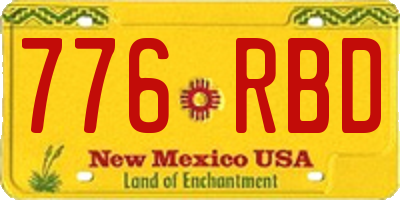 NM license plate 776RBD