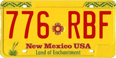 NM license plate 776RBF