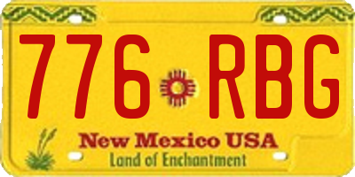 NM license plate 776RBG