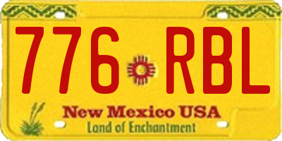 NM license plate 776RBL