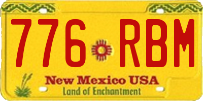 NM license plate 776RBM