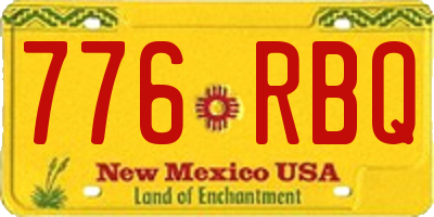 NM license plate 776RBQ