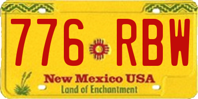 NM license plate 776RBW