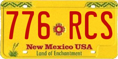 NM license plate 776RCS