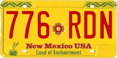 NM license plate 776RDN