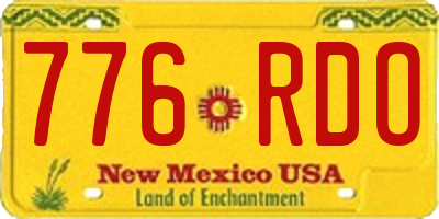 NM license plate 776RDO