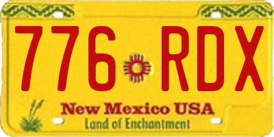 NM license plate 776RDX