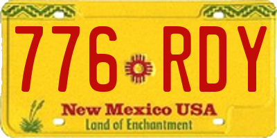 NM license plate 776RDY