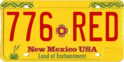 NM license plate 776RED