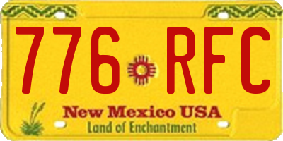 NM license plate 776RFC