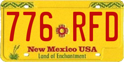 NM license plate 776RFD
