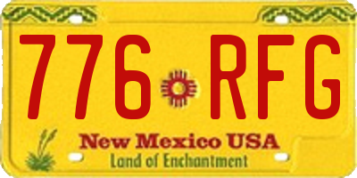 NM license plate 776RFG