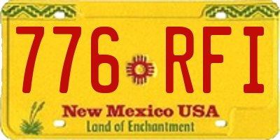 NM license plate 776RFI