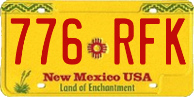 NM license plate 776RFK