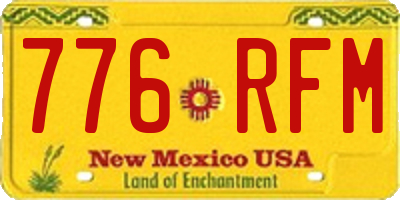 NM license plate 776RFM