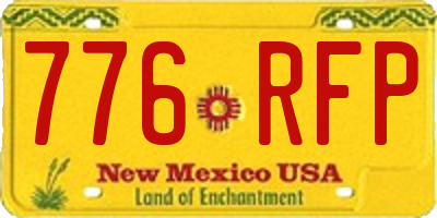 NM license plate 776RFP
