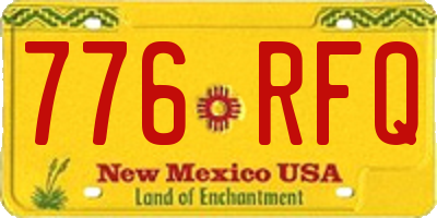 NM license plate 776RFQ