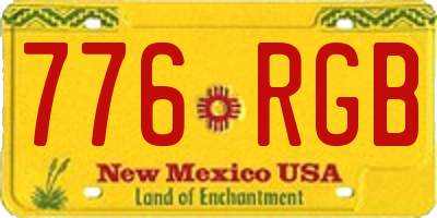 NM license plate 776RGB