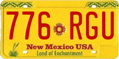 NM license plate 776RGU