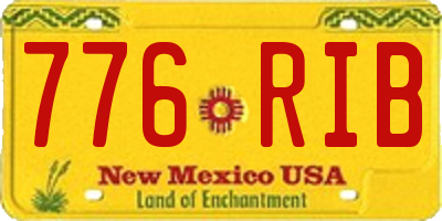NM license plate 776RIB