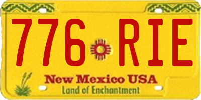 NM license plate 776RIE