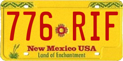 NM license plate 776RIF