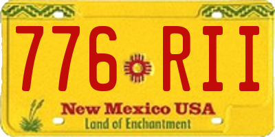 NM license plate 776RII