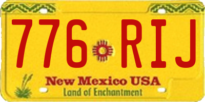NM license plate 776RIJ