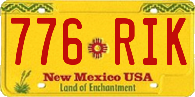 NM license plate 776RIK