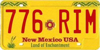 NM license plate 776RIM
