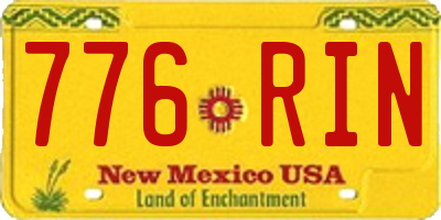 NM license plate 776RIN