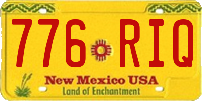 NM license plate 776RIQ
