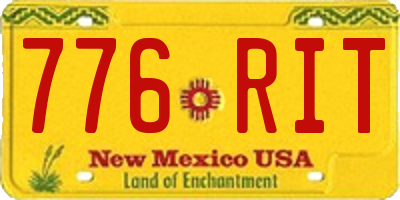 NM license plate 776RIT