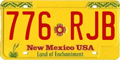 NM license plate 776RJB