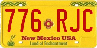 NM license plate 776RJC