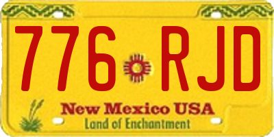 NM license plate 776RJD