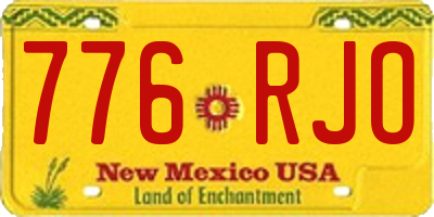 NM license plate 776RJO