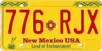 NM license plate 776RJX