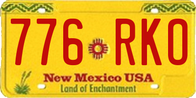NM license plate 776RKO