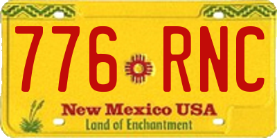 NM license plate 776RNC