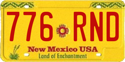 NM license plate 776RND