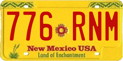 NM license plate 776RNM