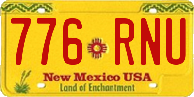 NM license plate 776RNU