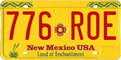 NM license plate 776ROE